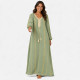 Djellaba femme à motifs dorés manches longues - 5