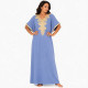 djellaba-femme-plastron-brode-manches-courtes-bleu-petrole