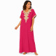 djellaba-femme-plastron-brode-manches-courtes-fuchsia
