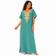 djellaba-femme-plastron-brode-manches-courtes-vert-d'eau