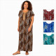 Djellaba femme motif animalier longue avec col brodé – Du M au 3XL -