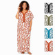 Djellaba femme motif graphique à encolure brodée multicouleur
