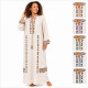 Djellaba femme broderie berbère manches longues marron