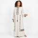 Djellaba femme broderie berbère kaki manches longues