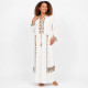 Djellaba femme broderie berbère camel manches longues