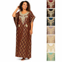 Djellaba femme imprimé or – Coupe ample taille unique M à XL