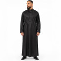 Qamis noir Homme Promo Col droit