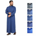 Qamis saoudien col mao ton bleu