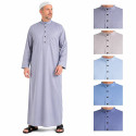 Qamis col montant ton gris