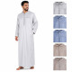 Qamis homme gris clair à capuche avec broderies et miniatures des autres coloris
