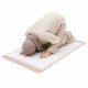 Tapis de prière uni blanc crème pour adulte au toucher velours