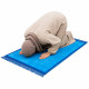 Tapis de prière uni turquoise pour adulte au toucher velours