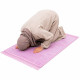 Tapis de prière uni rose pour adulte au toucher velours