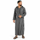 Djellaba homme rayée noir et gris à capuche