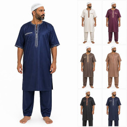 Ensemble qamis court et sarouel 6 couleurs