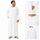 Qamis homme blanc manches longues avec détails du col, de la poche et du dos
