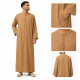 Qamis homme manches longues camel avec détails du col, de la poche et du dos