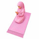 Tapis de prière enfant rose avec motifs et franges