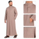 Qamis homme style saoudien taupe à col montant et manches longues