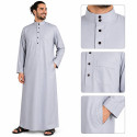 Qamis col montant ton gris