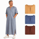 Qamis homme moderne à manches courtes et poche centrale disponible en 4 coloris