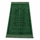 Tapis de prière vert en velours avec motifs en relief