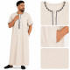 qamis-homme-manches-courtes-simple-beige