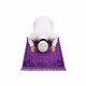 Tapis de prière violet avec homme en prosternation
