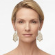 Boucles d’oreilles plaqué or ajourées style oriental portées par une femme