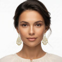 Boucles d'oreilles orientales plaqué or strass et or