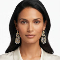 Boucles d'oreilles orientales 3 étages cristal