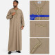 Qamis homme kaki à manches longues avec détails brodés