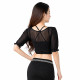 Brassière noire en résille transparente à strass vue de dos