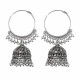 Boucles d’oreilles indiennes créoles à cloches et pampilles argentées