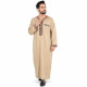 Qamis manches longues homme beige avec broderies