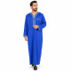 Qamis manches longues homme bleu roi brodé