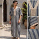 Djellaba homme à rayures style marocaine grise