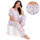 Pyjama femme en coton manches courtes à fleurs violettes