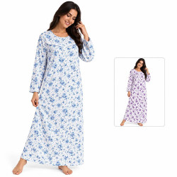 Robe de nuit femme pyjama bel imprimé nature disponible en plusieurs coloris