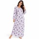 Robe de nuit femme pyjama imprimé nature à fleurs violettes