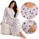 Pyjama femme robe de nuit à motifs fleuris roses