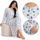 Pyjama femme robe de nuit à motifs fleuris turquoise