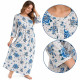 Chemise de nuit femme à manches courtes imprimé roses disponible en plusieurs coloris
