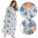 Chemise de Nuit Femme Manches Courtes en Coton