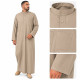 Djellaba homme col mao DAFFAH couleur sable