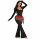 Tenue d'entraînement danse orientale avec pantalon évasé vue de face