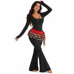 Tenue d'entraînement danse orientale avec pantalon évasé vue de face