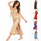 Robe égyptienne de danse orientale à rayures métallisées disponible en plusieurs coloris