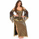 Robe de danse orientale avec pièces dorées et ceinture assortie