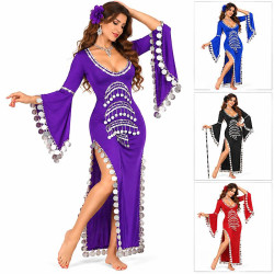 Robe Saïdi femme à manches évasées en plusieurs coloris